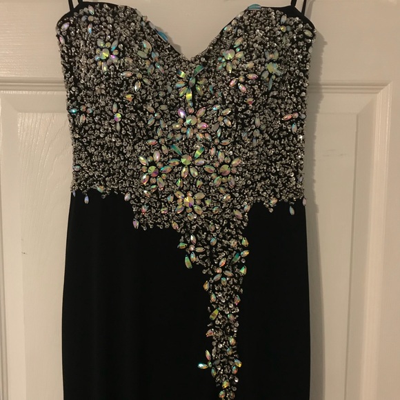Silver Black Prom Dress - Picture 3 of 7